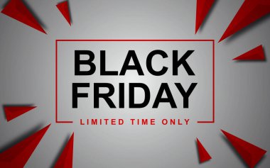 Kara Cuma afişi. Özel indirimli tasarım. Vektör İllüstrasyonu.