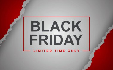 Siyah Cuma satış banner şablon tasarımı. Vektör çizim