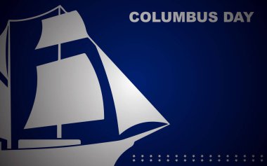 Gemi Silueti ile Kolomb Günü Arkaplanı