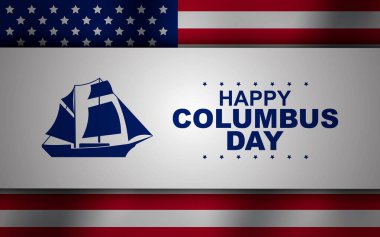 Columbus Günü. Tatil konsepti. Arkaplan, afiş, kart, metin yazımlı poster şablonu.