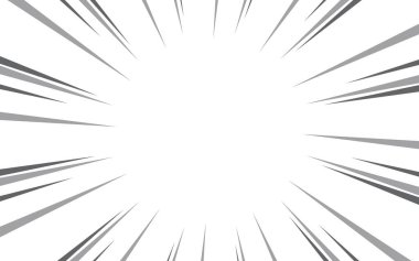 Çizgi roman patlaması duvar kağıdı. Soyut siyah ve beyaz radyal çerçeve tasarımı. Manga ya da anime çizgi film güneşi patladı.