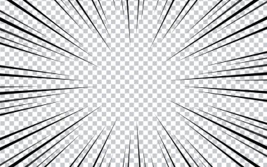 Saydam arkaplan üzerinde çizgi roman etkisi olarak hız çizgileri.