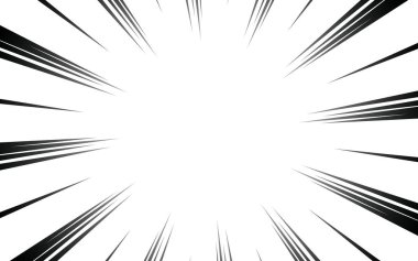 Çizgi roman için hız efektli çizgi roman çizgileri. Siyah ve beyaz patlama arkaplanı.