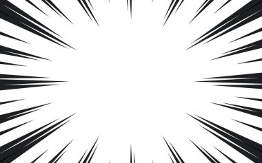 Beyaz arka planda hız çizgileri. Anime komik hız çizgileri hareket efekti.