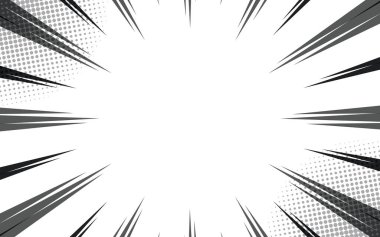 Beyaz arka planda hız çizgileri. Anime komik hız çizgileri hareket efekti.