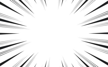 Çizgi roman siyah beyaz çizgi arkaplan. Manga hız çerçevesi. Süper kahraman eylemi.