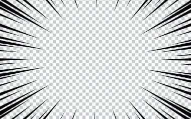 Şeffaf arkaplanda radikal patlama çizgileri