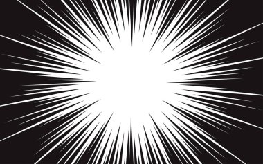 Çizgi roman siyah beyaz çizgi arkaplan. Süper kahraman hareketi. Vektör illüstrasyonu.