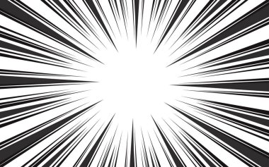 Çizgi roman tarzında yoğunlaşmış çizgiler. Arkaplan materyali. Siyah ve beyaz vektör çizimi