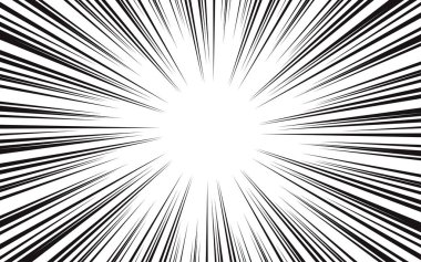 Siyah ve beyaz basit konsantrasyon çizgileri. vektör illüstrasyonu