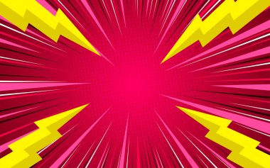 Gök gürültülü, soyut pop sanat arkaplanı. vektör illüstrasyonu