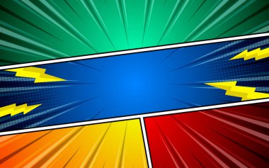 Renkli çizgi roman soyut sahne arkaplanı. vektör illüstrasyonu