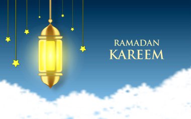 Ramazan için fener vektör pankartı. İslam geçmişi. Ramazan Kareem tebrik kartı, reklam, indirim, poster.