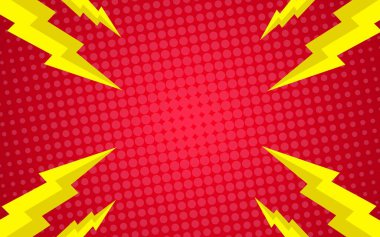 Gök gürültülü, soyut pop sanat arkaplanı. vektör illüstrasyonu