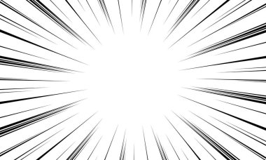 Çizgi romandaki siyah beyaz çizgiler. Manga hız çerçevesi. Vektör illüstrasyonu.