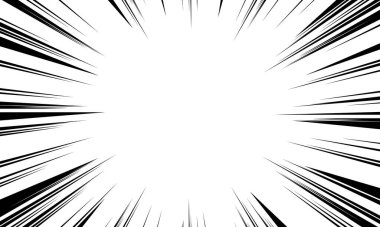 siyah ve beyaz çizgi film tarzı konsantrasyon çizgileri. vektör illüstrasyonu