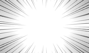 Arka planda çizgi roman etkisi olarak hız çizgileri. 