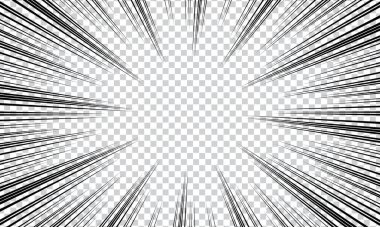 Çizgi roman için radikal çizgiler arkaplanı. Vektör illüstrasyonu