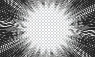 Çizgi roman efektleri için manga odaklı hız çizgileri. Anime çizgi romanları için hareket ve aksiyon odaklı flaş çizgileri. Vektör arkaplan çizimi