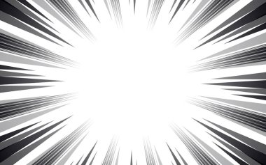 Komik yarım ton çizgileri. Konsantre çerçeve. İzole edilmiş anime beyaz arka plana odaklanıyor. Vektör illüstrasyonu