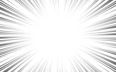 Yatay çizgi roman arka planında siyah beyaz çizgiler var. anime çizgi roman satırları hızlı hareket etkisi çerçeve çizimi beyaz arkaplanda izole