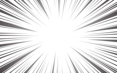 Beyaz arka planda izole edilmiş siyah yarım tonlu çizgi roman tarzı aksiyon çizgileri. Manga çizgi roman tasarım çerçevesi. Vektör illüstrasyonu