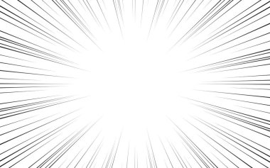 Beyaz arka planda radikal çizgilerle soyut çizgi roman patlaması. vektör illüstrasyonu