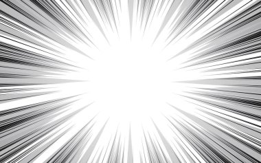 Beyaz arkaplan üzerinde çizgi roman etkisi olarak hız çizgileri