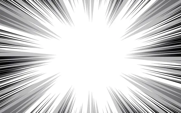 Manga eylem çerçevesi radyal çizgileri hızlandırıyor beyaz arkaplan üzerinde izole edilmiş soyut patlama şablonu afişi siyah ve beyaz tek renkli vektör retro illüstrasyon çizgi roman elemanları