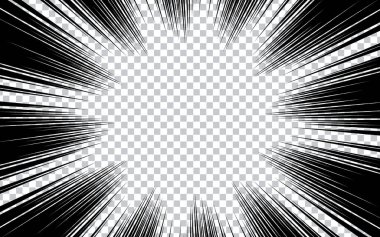 Şeffaf arkaplan üzerine çizgi roman kapağı. Vektör yarım ton illüstrasyonu.