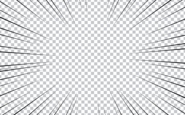 Şeffaf arkaplanı olan boş bir çizgi film şablonu. Vektör illüstrasyonu