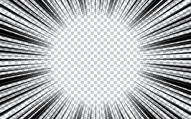 Şeffaf arkaplanda radyal hız manga çizgi romanı