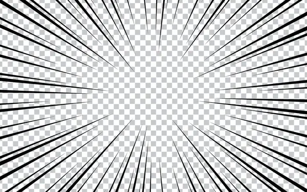 Çizgi roman için radikal çizgiler arkaplanı. Manga hız çerçevesi, süper kahraman hareketi. vektör illüstrasyonu