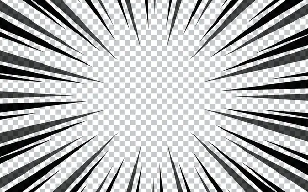 Saydam arkaplan üzerine manga çizgi romanı için soyut radyal yakınlaştırma hızı