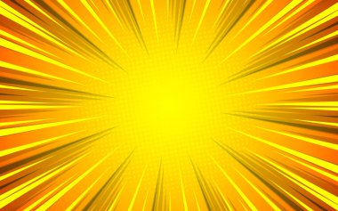 Çizgi roman ve manga hız çizgileri. Patlama geçmişi. Vektör illüstrasyonu