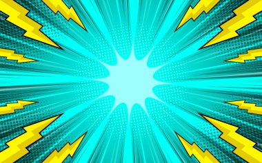 Gök gürültüsü ışıltısıyla soyut bir mizah arkaplanı. vektör illüstrasyonu