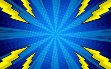 Şimşekli çizgi roman geçmişi. Çizgi film Vektör İllüstrasyonu