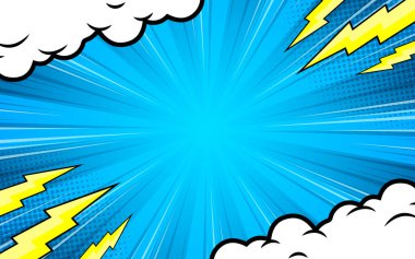 bulutlu ve ışınlı çizgi arkaplan