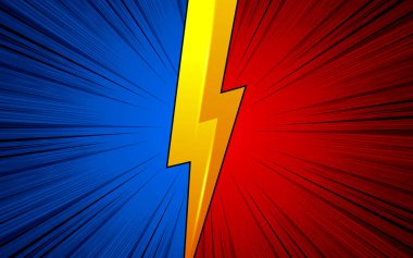 Çizgi filme karşı gök gürültüsü şimşeği.