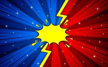 Çizgi roman dövüş şablonuna karşı. vektör illüstrasyonu