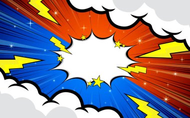 Çizgi film konuşma baloncuğu arkaplan şablonuna karşı