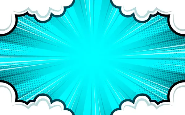 Bulutlu pop sanat arkaplanı. vektör illüstrasyonu