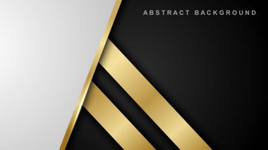 Arkaplanda üst üste binen altın çizgileri olan soyut katman