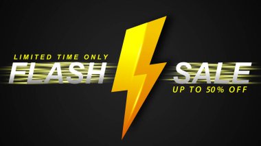 Flaş indirimli pankart tasarımı. Hareketli lazer ışınlarının soyut arkaplanı üzerine metin içeren alışveriş posteri. Web siteniz için şablon tasarımı.