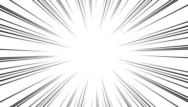 Çizgi romandaki siyah beyaz çizgiler. Manga hız çerçevesi. Süper kahraman hareketi.