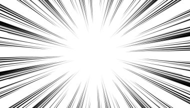 Çizgi romandaki siyah beyaz çizgi. Manga hız çerçevesi.