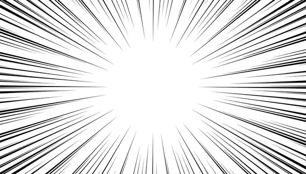 Manga hızı patlama çerçevesi. Radyal anime hız çizgileri. Çizgi romanlar için çarpışma yakınlaştırma etkisi. Beyaz arkaplanda vektör illüstrasyonu.