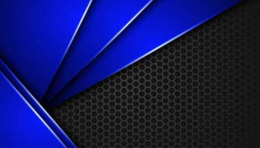 Uzayda üst üste binen üç boyutlu teknoloji arka planı. Uçucu, kapak, broşür veya iniş sayfası için modern şablon elemanları tarzı kavramı