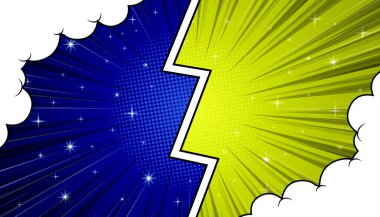 Çizgi roman savaş şablonuna karşı. vektör illüstrasyonu.