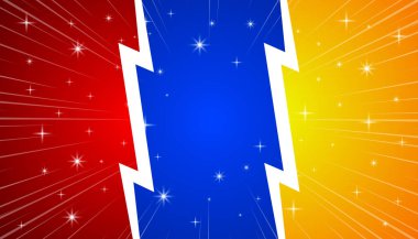 Soyut renkli arka plan sanat şablonu çizgi roman sayfası. vektör illüstrasyonu.